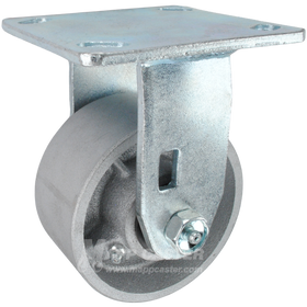 4" x 2" Cast Iron Wheel KPL Rigid Caster - 900 Lbs Capacity SIDE VIEW 