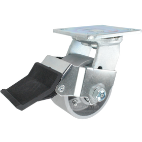 4" x 2" Cast Iron Wheel Swivel Caster with Face Contact Brake - 900 Lbs Capacity Part # 146CIRB420SFCB