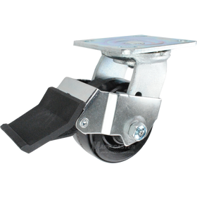 4" x 2" Phenolic Wheel Swivel Caster with Face Contact Brake - 800 Lbs Capacity Part # 146DURB420SFCB