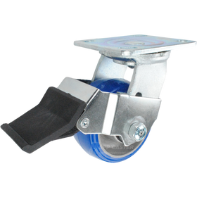 4" x 2" Polyurethane on Aluminum Wheel Swivel Caster with Face Contact Brake - 750 Lbs Capacity Part # 1463P7B420SFCB