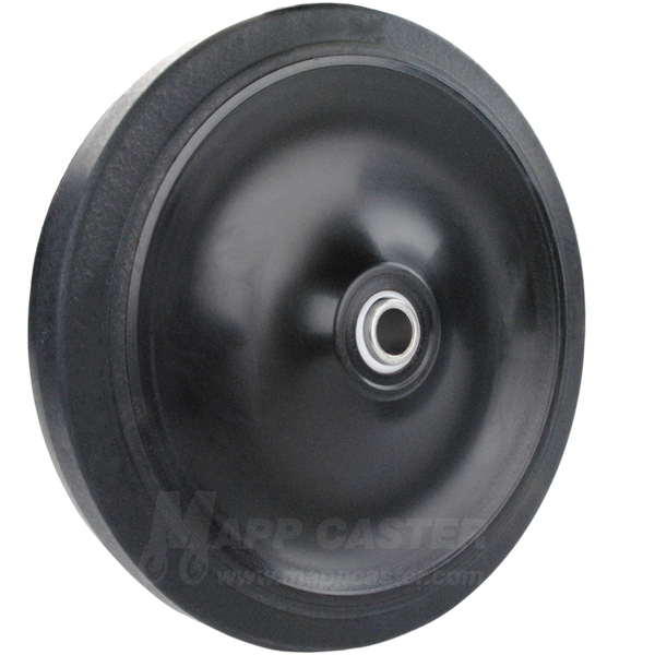 Black thermplastic rubber stetcher loading wheel for exiting the ambulance