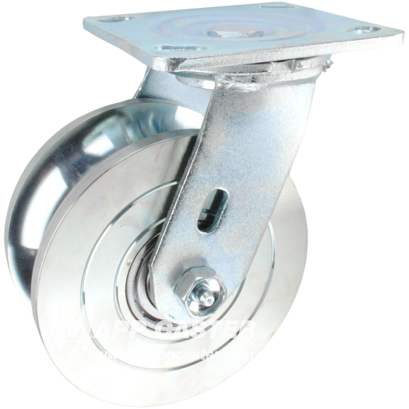 U-Groove Casters for rolling on Round Pipe & Rails