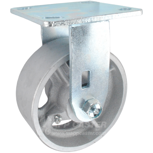 5" x 2" Cast Iron Wheel Kingpinless Rigid Caster - 1,200 Lbs Capacity Heavy Duty