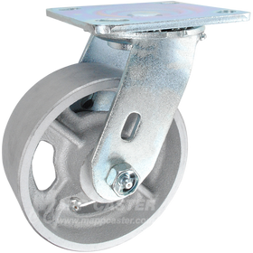 5" x 2" Cast Iron Wheel Swivel Caster - 1,200 Lbs Capacity 146CIRB520S