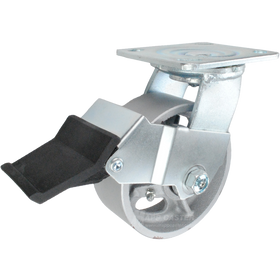 5" x 2" Cast Iron Wheel Swivel Caster with Face Contact Brake - 1,200 Lbs Capacity Part # 146CIRB520FCB