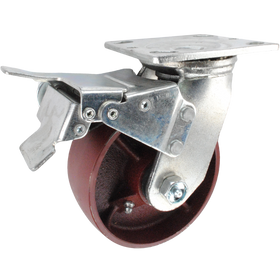 5" x 2" Ductile Steel Wheel Swivel Caster with Total Locking Brake - 1250 Lbs Capacity 146DUCT520SBTL