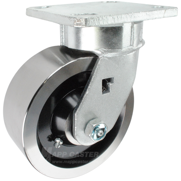 5" x 2" Forged Steel Wheel Kingpinless Swivel Caster - 2,000 Lbs Capacity Heavy Duty