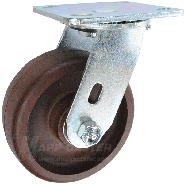 5" x 2" High Temp Nylon Roller Bearing Wheel Swivel Caster - 1,000 Lbs Capacity