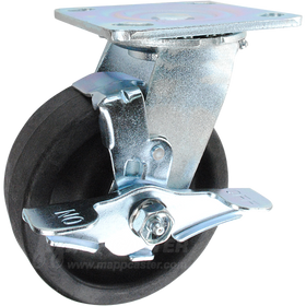 5" x 2" High Temp Nylon Wheel Swivel Brake Caster - 1,000 Lbs Capacity