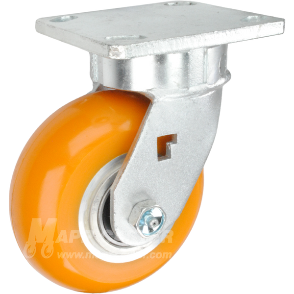 5" x 2" Orange Poly on Aluminum Wheel Kingpinless Swivel Caster - 900 Lbs Capacity Heavy Duty