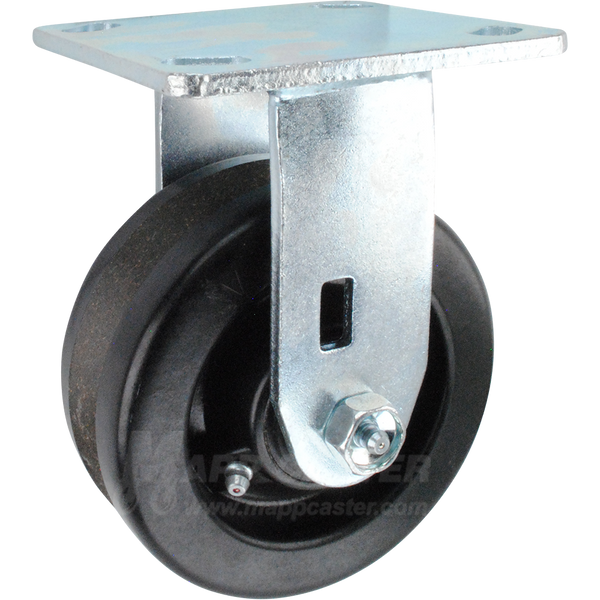 5" x 2" Phenolic V-Groove Wheel Kingpinless Rigid Caster - 750 Lbs Capacity Heavy Duty