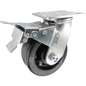 5" x 2" Phenolic V-Groove Wheel Swivel Caster with Total Locking Brake - 750 Lbs Capacity 146LPB520SBTL