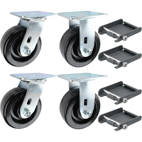 5" x 2" Phenolic Wheel Caster Dumpster Kit with Caster Pad