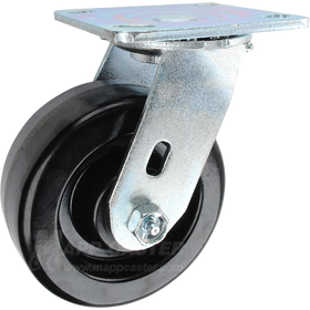 5" x 2" Phenolic Wheel Caster Dumpster Kit with Caster Pad SWIVEL CASTER