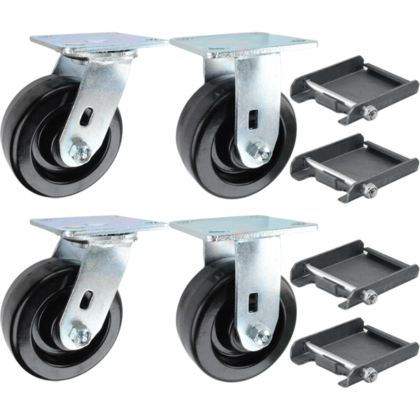 5" x 2" Phenolic Wheel Caster Dumpster Kit with Caster Pad