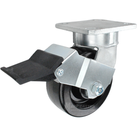 5" x 2" Phenolic Wheel Kingpinless Swivel Caster with Face Contact Brake - 1,000 Lbs Capacity Part # P5105201301FCB
