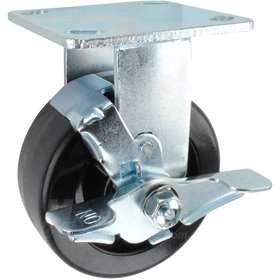 5" x 2" Phenolic Wheel Rigid Brake Caster - 1,000 Lbs Capacity Part # 146DURB520RB