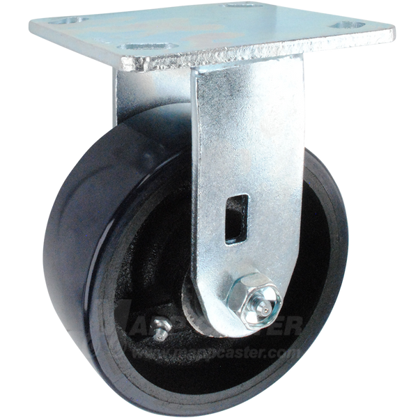 5" x 2" Polyurethane on Iron Wheel Kingpinless Rigid Caster - 1,300 Lbs Capacity Heavy Duty
