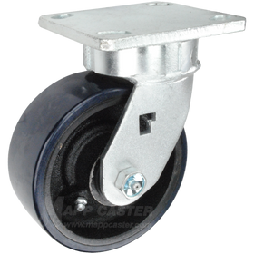5" x 2" Polyurethane on Iron Wheel Kingpinless Swivel Caster- 1,300 Lbs Capacity Heavy Duty