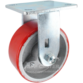 5" x 2" Red Polyurethane on Iron Wheel Rigid Caster - 1,100 Lbs Capacity 146UIRB520R