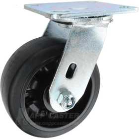 5" x 2" Rubber on Nylon Wheel Dumpster Caster Kit 146RNB520-DUMPSTER SWIVEL CASTER