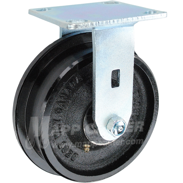 6-7/8" x 2" Ductile Steel Flanged Wheel Kingpinless Rigid Caster - 2,000 Lbs Capacity Heavy Duty