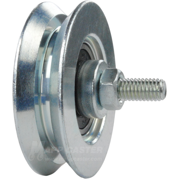 60mm x 17mm (2.36" x .67") Solid Steel V-Groove Wheel w/ Ball Bearings Part # H306Y-60