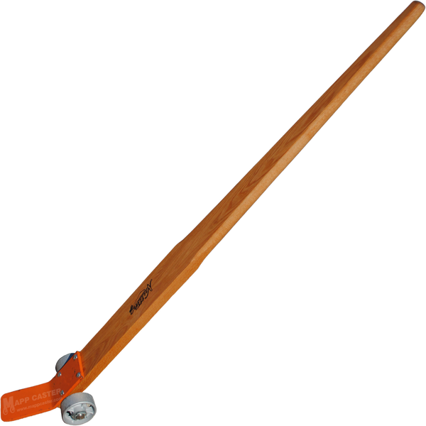 6 Foot long Pry Bar with 5" x 2" Cast Iron Wheels - Part # CPRYBAR6-S-Long