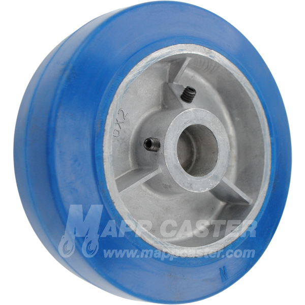 6 Inch Blue Neoprene drive guide wheel designed as a direct replacement for select Morse drum rollers & 456 Hydra-Lift Drum Roller & 5154 Series Stationary Drum Rollers