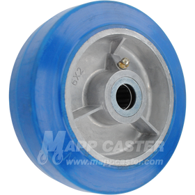6 Inch Blue Neoprene Idler guide wheel designed as a direct replacement for select Morse drum rollers & 456 Hydra-Lift Drum Roller & 5154 Series Stationary Drum Rollers