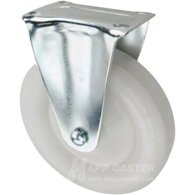White retort wheels are the food industry standard wheel. Its white color shows contamination easily & the wheels are washable. Brine & chemical Resistant
