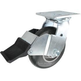 6" x 2" Balloon Cushion Wheel Swivel Caster with Face Contact Brake - 650 Lbs Capacity Part # 146RND620SFCB