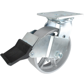 6" x 2" Cast Iron Wheel Swivel Caster with Face Contact Brake - 1,250 Lbs Capacity Part # 146CIRB620SFCB