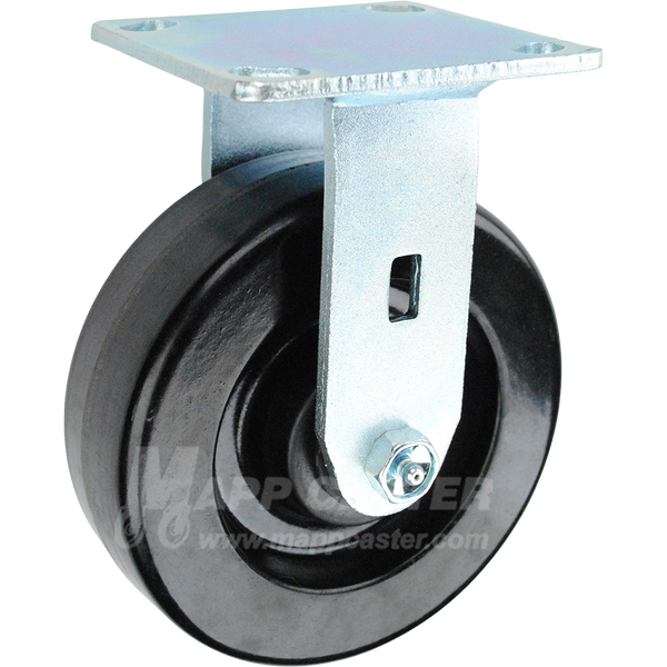 6" x 2" Phenolic Wheel Kingpinless Rigid Caster - 1,200 Lbs Capacity Heavy Duty