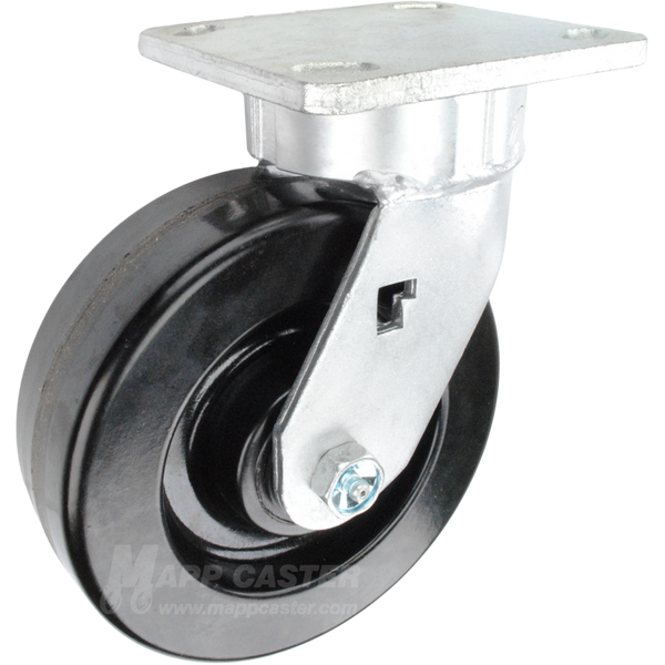 6" x 2" Phenolic Wheel Kingpinless Swivel Caster - 1,200 Lbs Capacity Heavy Duty