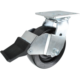 6" x 2" Polyolefin Wheel Swivel Caster with Face Contact Brake - 700 Lbs Capacity Part # 146PO620SFCB