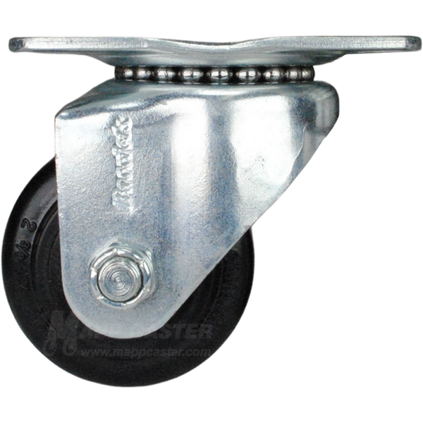 2-3/8" x 1-5/8" Phenolic Wheel Swivel Caster, 2-1/2" x 3-5/8" Top Plate - 600 lbs Capacity