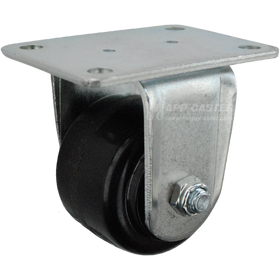 2-3/8" x 1-5/8" Phenolic Wheel Rigid Caster, 2-1/2" x 3-5/8" Top Plate - 600 lbs Capacity