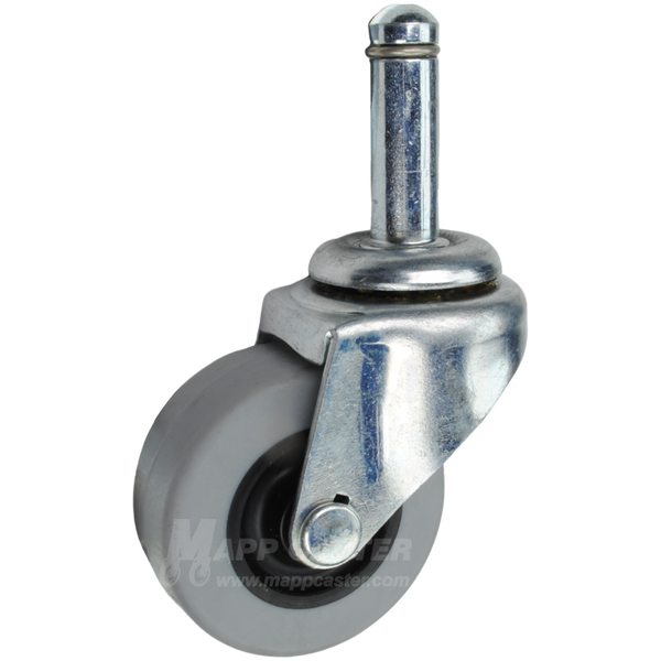 2" x 13/16" Thermoplastic Rubber Wheel Caster with 7/16" x 1-7/16" Grip Ring Stem - 80 Lbs Capacity