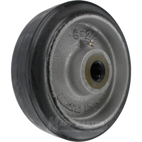 8" x 2-1/2" H90 Rubber on Iron Wheel w/ Roller Bearings - 675 Lbs Capacity Part # F047150-B