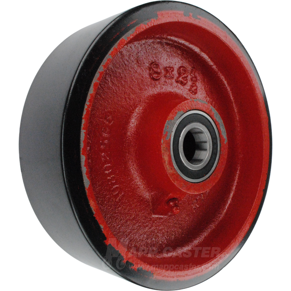 8" x 2-1/2" Poly on Iron Wheel w/ Ball Bearings - 2,000 Lbs Capacity Part # F191715