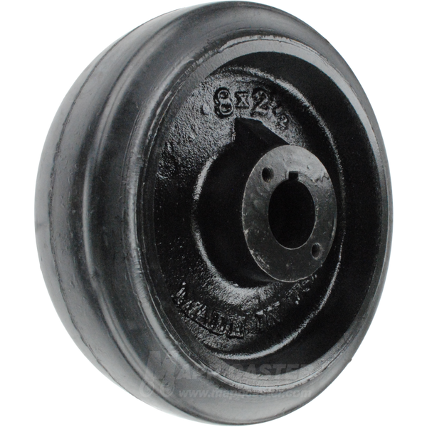 8" x 2-1/2" Rubber on Iron Keyed Wheel - 550 Lbs Capacity Part # FMR08025X5D
