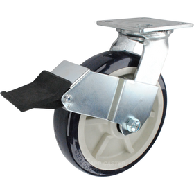 8" x 2" Patriot Polyurethane on Polyolefin Core Wheel Swivel Caster with Face Contact Brake - 1,200 Lbs Capacity Part # 146PRX820SFCB