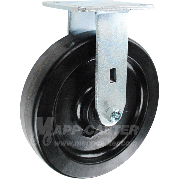 8" x 2" Phenolic Wheel Kingpinless Rigid Caster - 1,400 Lbs Capacity Heavy Duty
