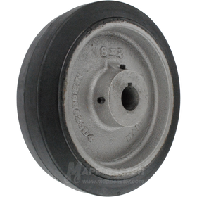 8" x 2" Rubber on Iron Keyed Wheel - 500 Lbs Capacity Part # F045089