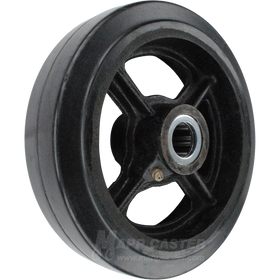 8" x 2" Rubber on Iron Wheel w/ Roller Bearings - 600 Lbs Capacity Part # F043280