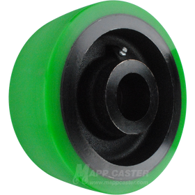 8" x 3" Green Heavy Duty Polyurethane on Iron Wheel - 3,500 Lbs Capacity Part # LEX830