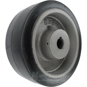 8" x 3" H90 Rubber on Iron Keyed Wheel - 1,600 Lbs Capacity Part # FMRI080304