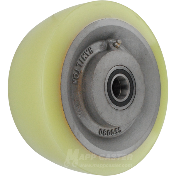 8" x 3" Poly on Forged Steel Wheel w/ Ball Bearings - 5,000 Lbs Capacity Part # JF0803ZZ6-16-R16-426