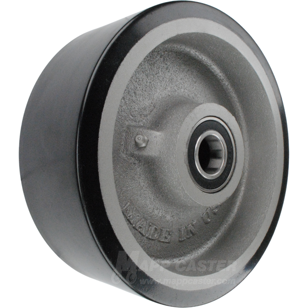 8" x 3" Poly on Iron Wheel w/ Ball Bearings - 3,000 Lbs Capacity Part # FI08030S0R16620580XA